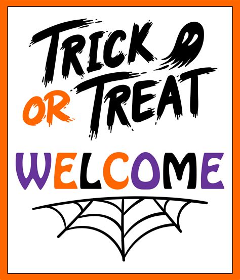 Trick Or Treat Sign Printable Free